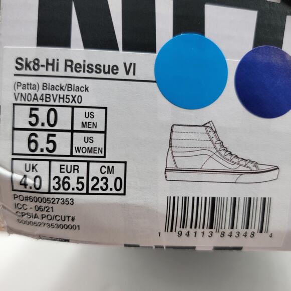 Vans Vault Patta Sk8-Hi Reissue VI Shoes Mens Size 5 Mean Eyed Cat Ltd Edition main image 4